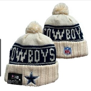 Dallas Cowboys White Beanie